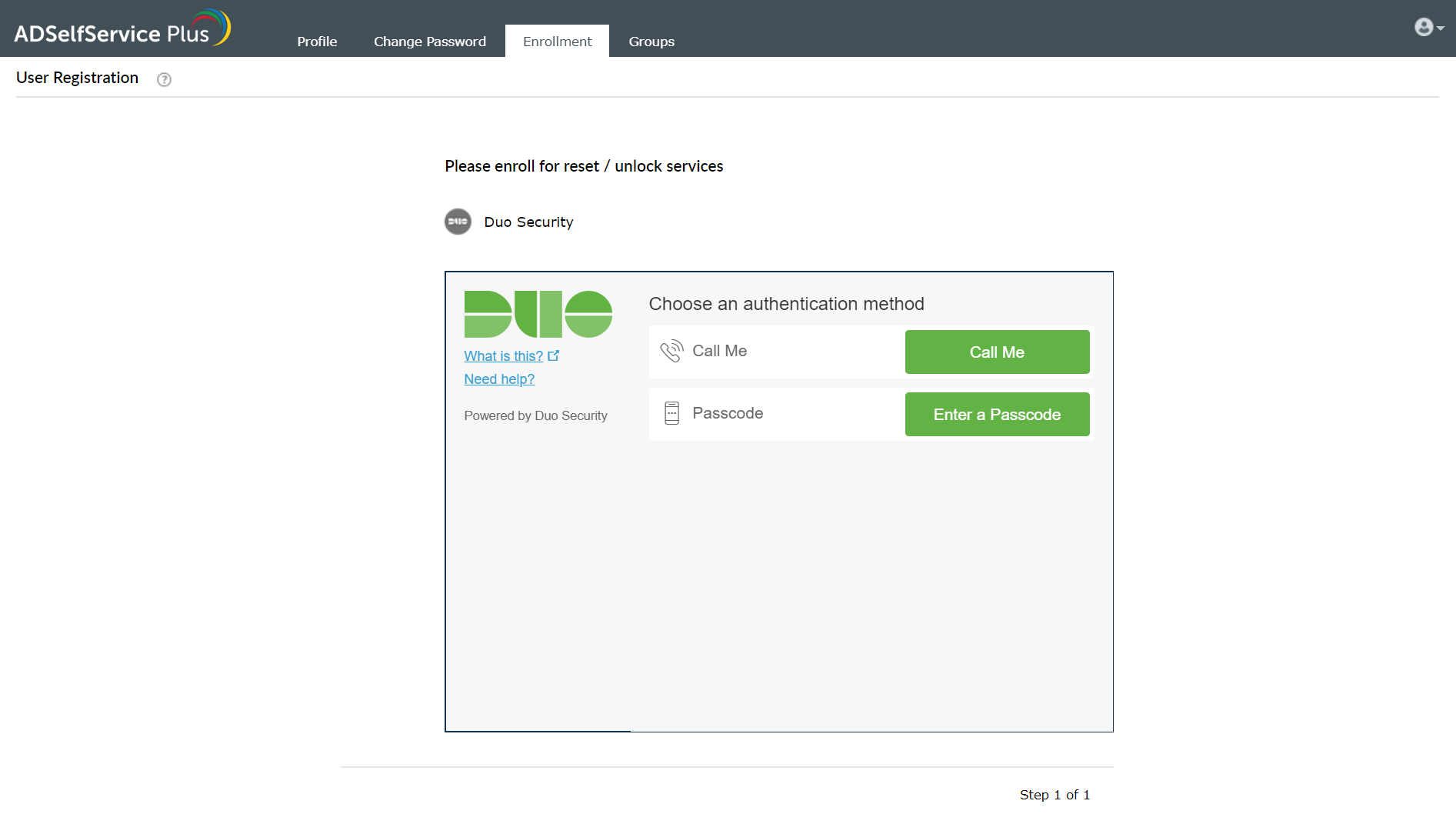 Enrollment using email address